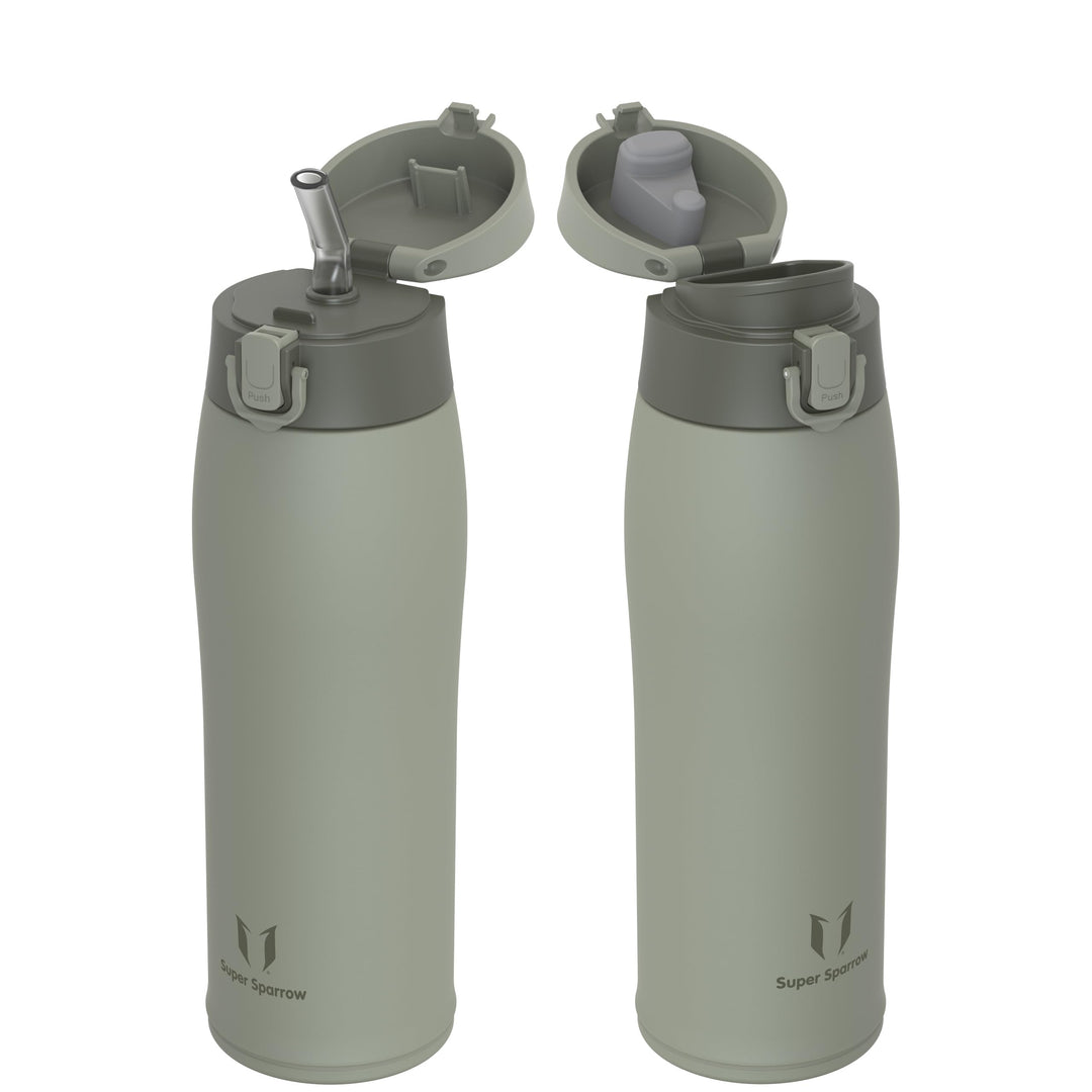 Super Sparrow Trinkflasche Edelstahl 18/8 - Trinkbecher - 750ml - BPA-Frei, Auslaufsicher Thermobech