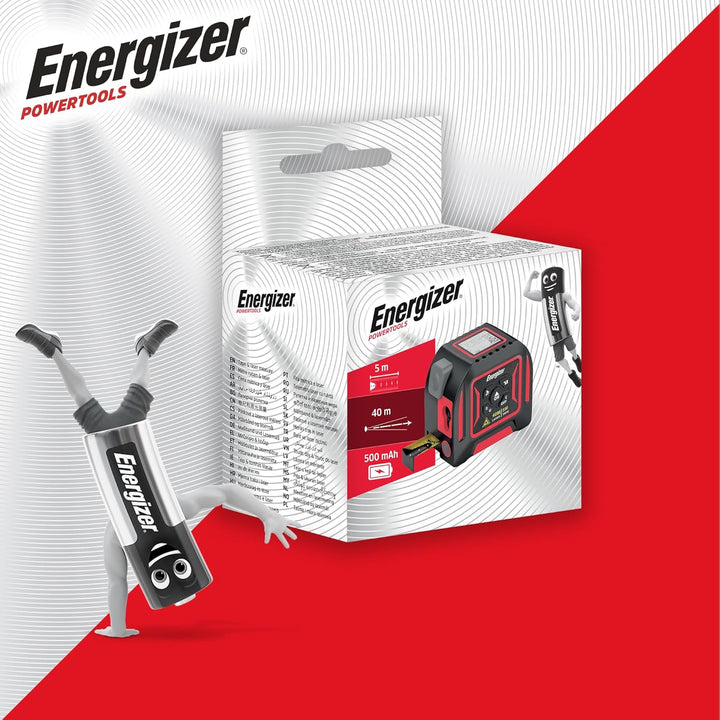 Energizer – 2-in-1 Laser-Entfernungsmesser, 40m Lasermessgerät & 5m Massband, LCD-Display, USB-C wie
