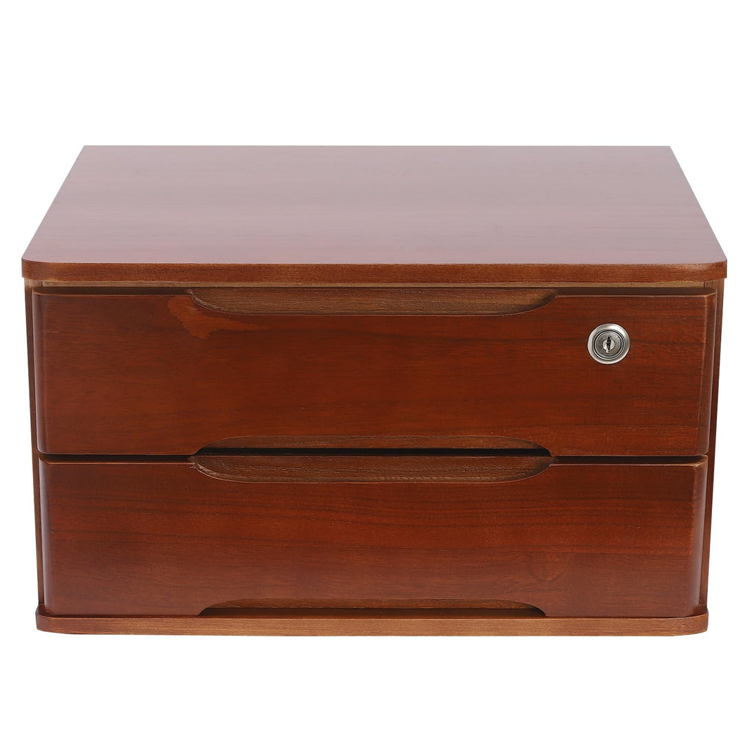 Schubladenbox Schreibtisch, Box Abschliessbar 5kg Tungholz Mit 5-Stufiger Organizer Schlüssel Anti-R