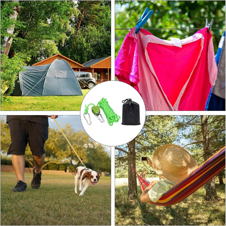 4 Stück 4mm Verstellbarer Seil Ratsche mit Seilspanner,4M Einstellbare Nylon Abspannseile Camping,Se