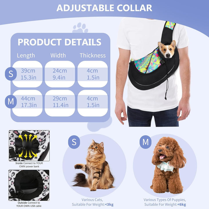 PETCUTE Hundetragetasche,Atmungsaktives Mesh Hundetasche mit Verstellbarer Schultergurt,Taschen,Trag