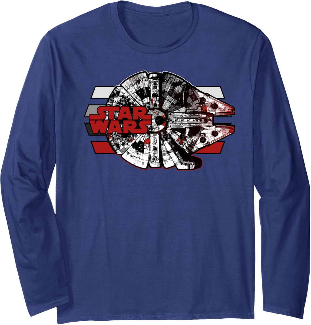 Star Wars The Last Jedi Millennium Falcon Dark Top View Langarmshirt