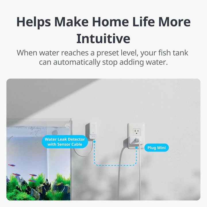 SwitchBot WLAN Wassermelder kein Hub erforderlich(nur 2.4G), Smart Wassersensor 100dB Einstellbarer