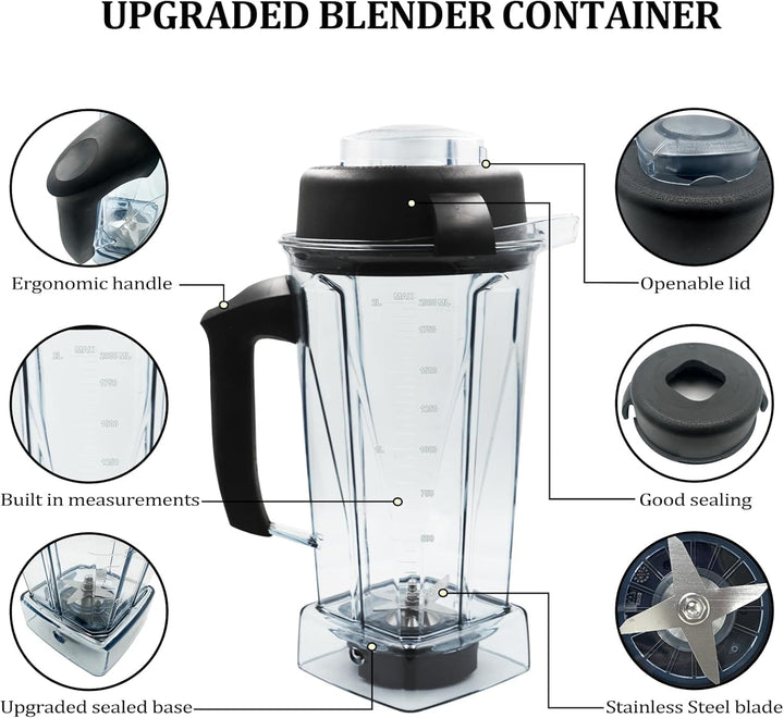 Aufgerüstet für Vitamix Mixer-Krug mit 1,8 l Fassungsvermögen, Ersatz für Vitamix 5200, 5000, 5300,