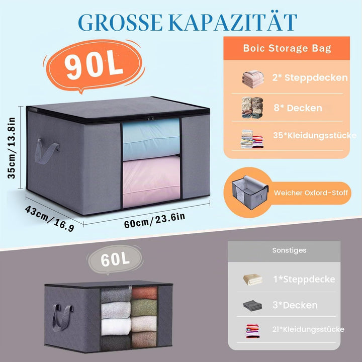 6 Stück Aufbewahrungstasche 90L Aufbewahrung Boxen, Aufbewahrungsbox | Faltbare Kleiderboxen Aufbewa