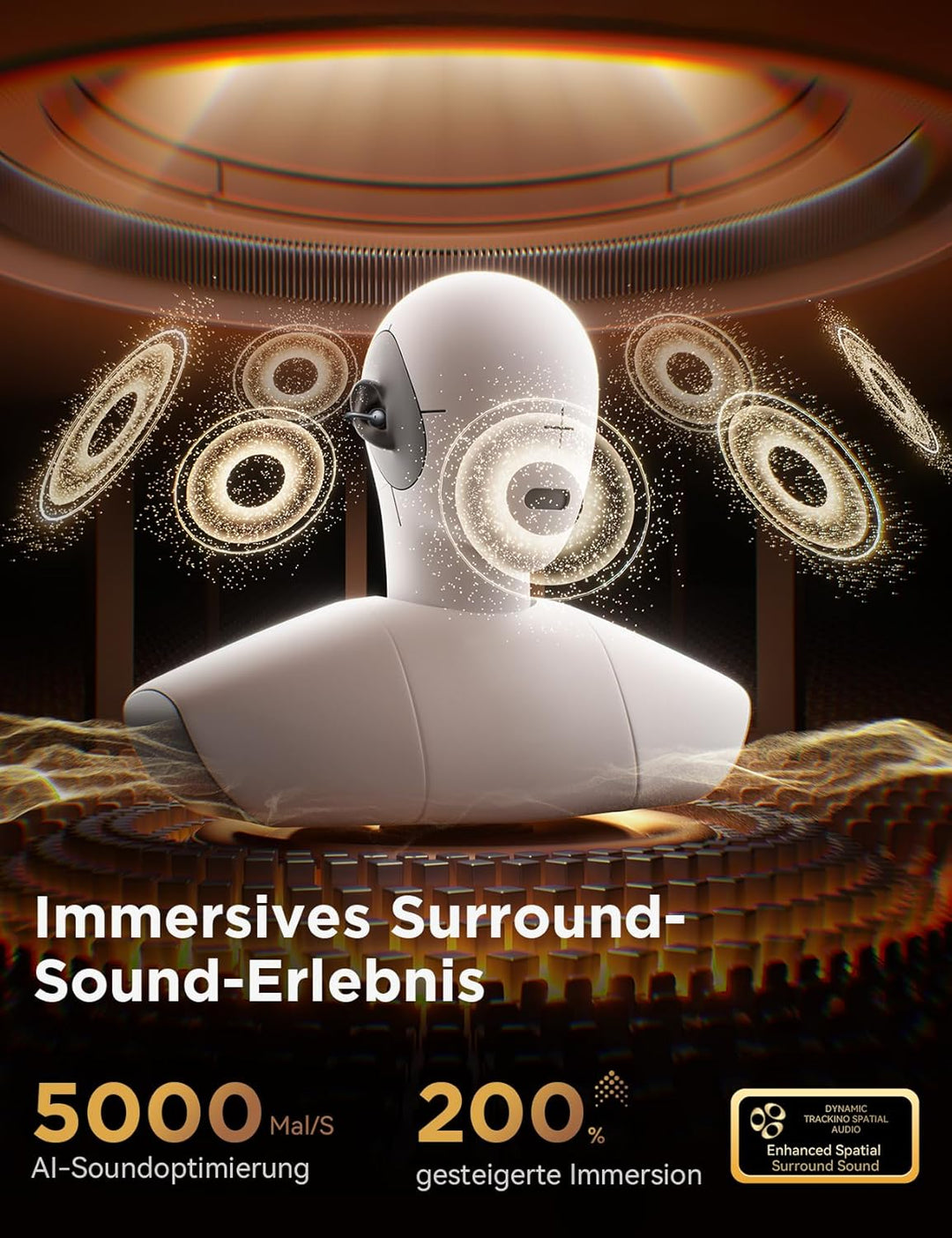 JOYROOM OE3 Open Ear Kopfhörer, ClipOn-Design für Ganztägigen, Bluetooth 5.4, Immersiver Sound, ENC