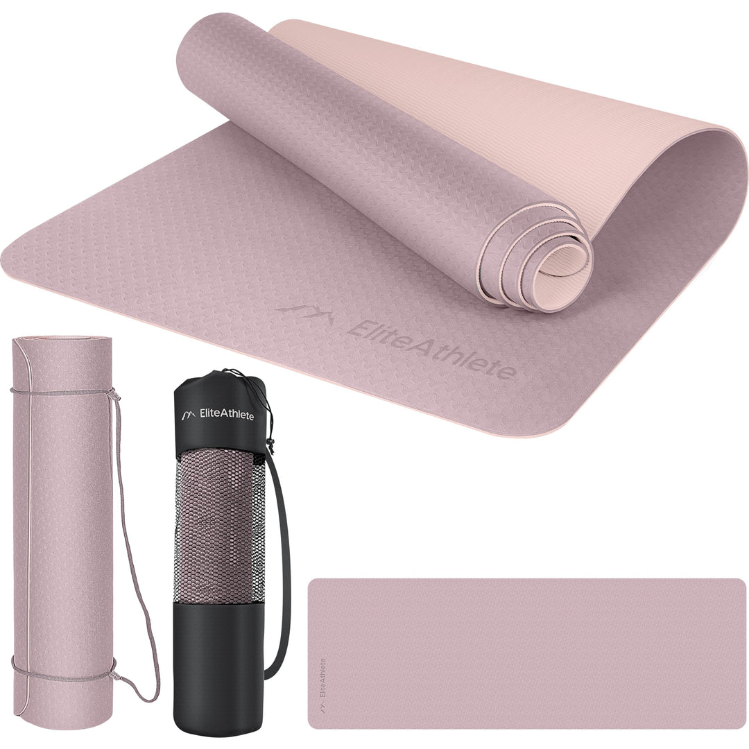 EliteAthlete Yogamatte - Sportmatte - Fitnessmatte - Gymnastikmatte gepolstert &amp; rutschfest für Fitn