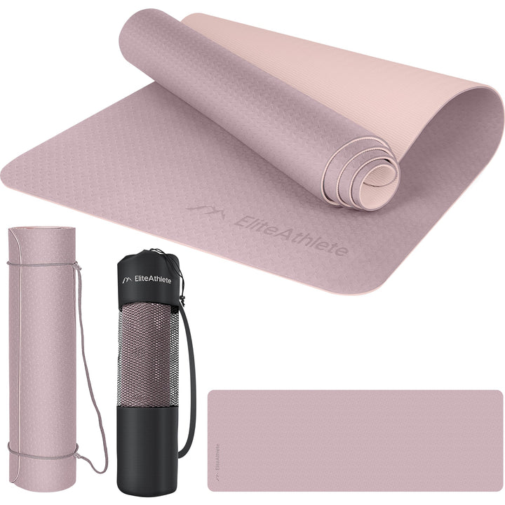 EliteAthlete Yogamatte - Sportmatte - Fitnessmatte - Gymnastikmatte gepolstert &amp; rutschfest für Fitn