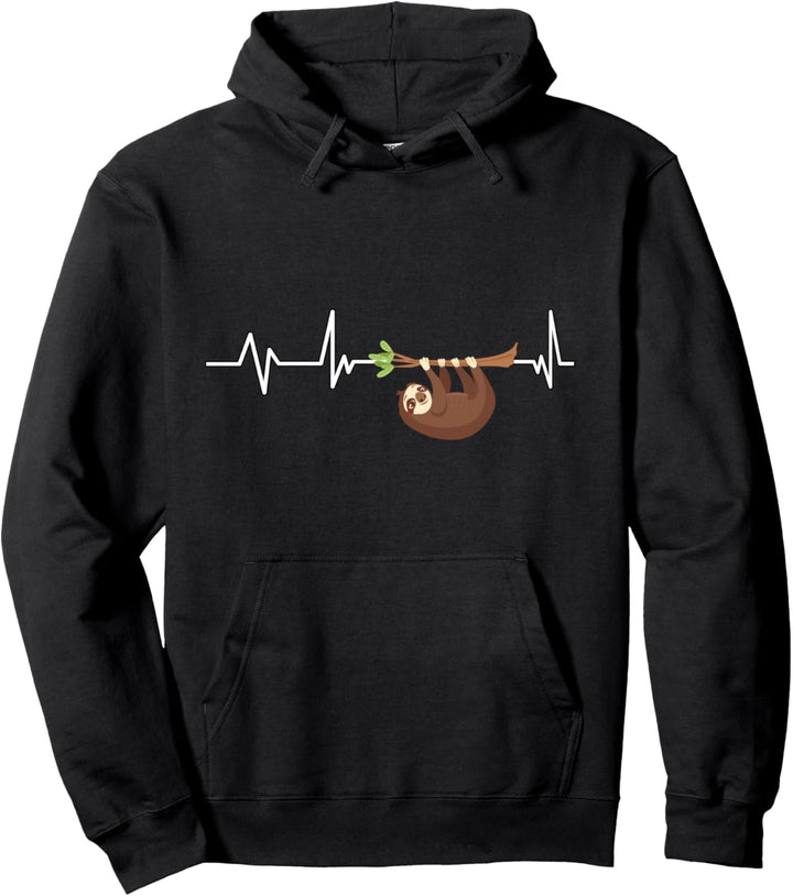 Hängendes Faultier Herzschlag Geschenk Faultier Pullover Hoodie
