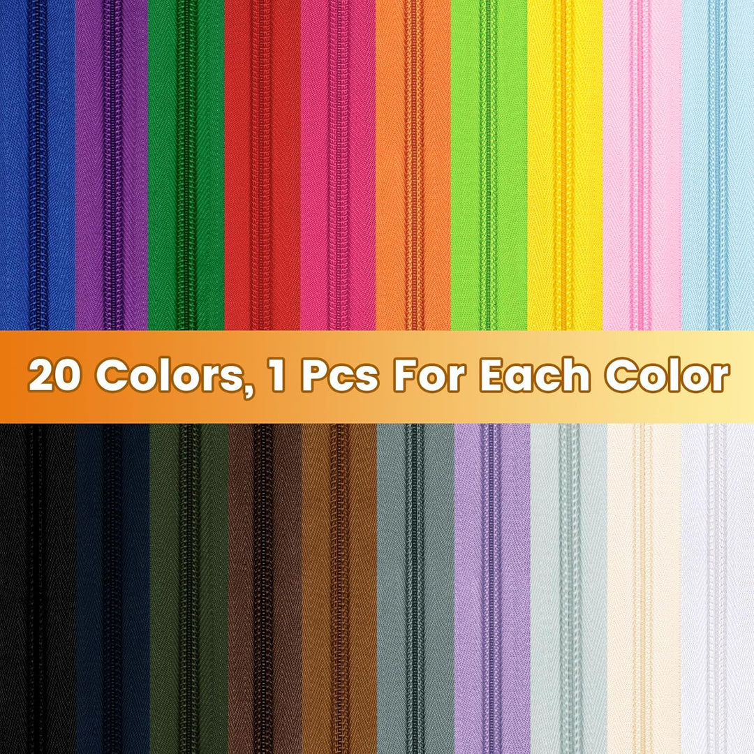 DOITEM Endlos Reissverschluss Set mit Zipper 5mm 40 Meter Inklusive 80 Metall Schieber für Kleidung