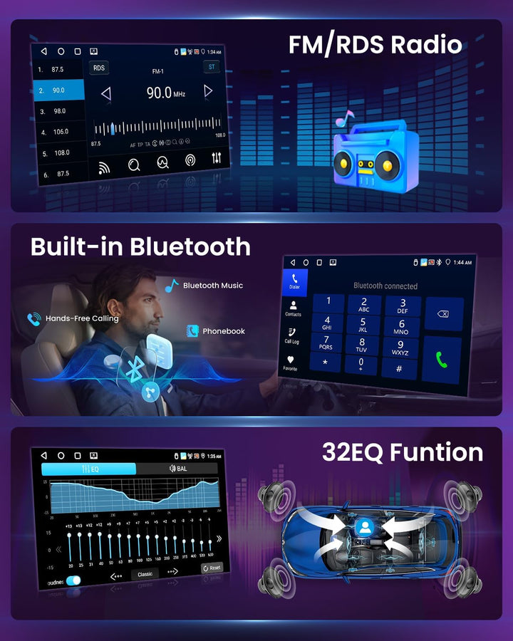 Inefala 4+64G Android 15 Autoradio für Honda Civic VIII 2006-2011 mit Wireless CarPlay Android Auto,