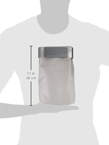 blomus -NEXIO- Gästehandtuchkorb aus poliertem Edelstahl und Baumwoll-Stofftasche, stilvolles Taupe,