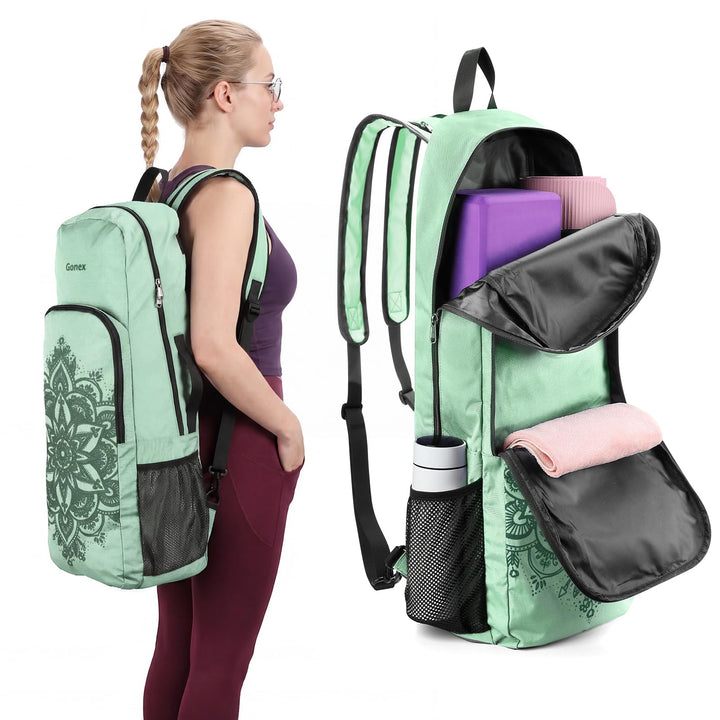 Gonex Yogatasche, Yoga-Rucksack mit Wasserdichter Tasche und Metallreissverschluss, Passend für Matt