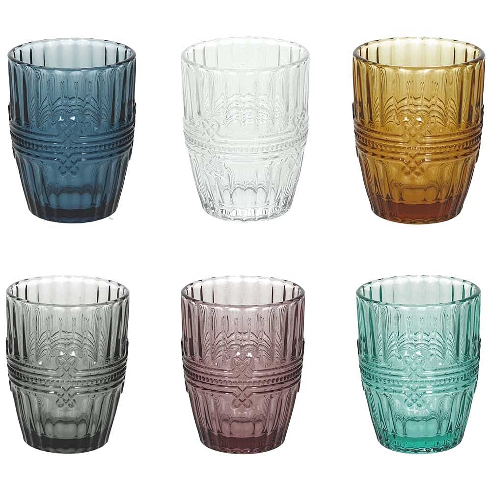 Tognana Ionico Trinkgläser, 280 cc, Glas, mehrfarbig, 6 Stück