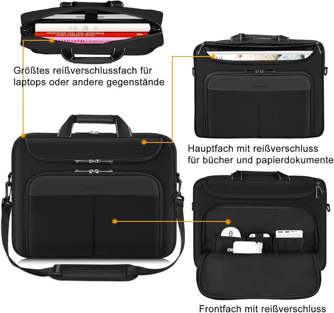 Alfheim Laptop Tasche, 15,6-16 Zoll/17 Zoll Wasserdichte Schützende Messenger Aktentasche Tasche mit