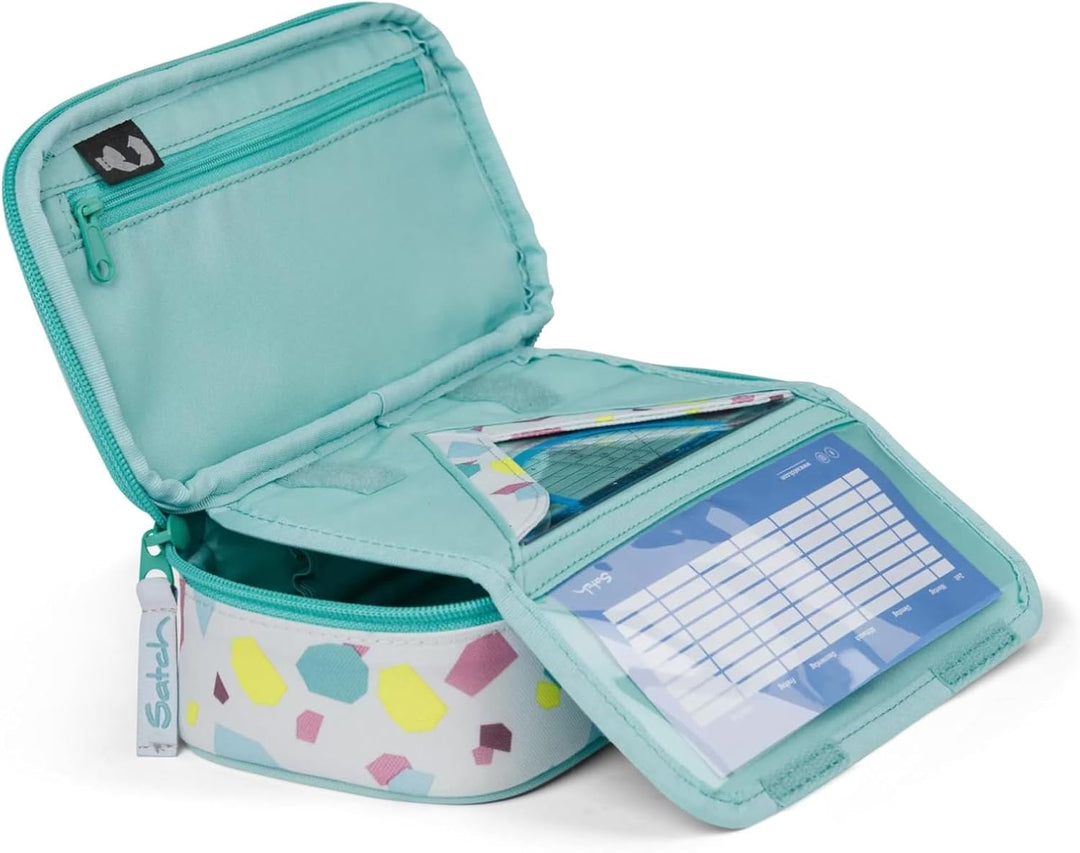 Satch Schlamperbox extra gross inkl. Trennfach Reissverschlussfach Stiftehalter Geodreieck Sichtfens