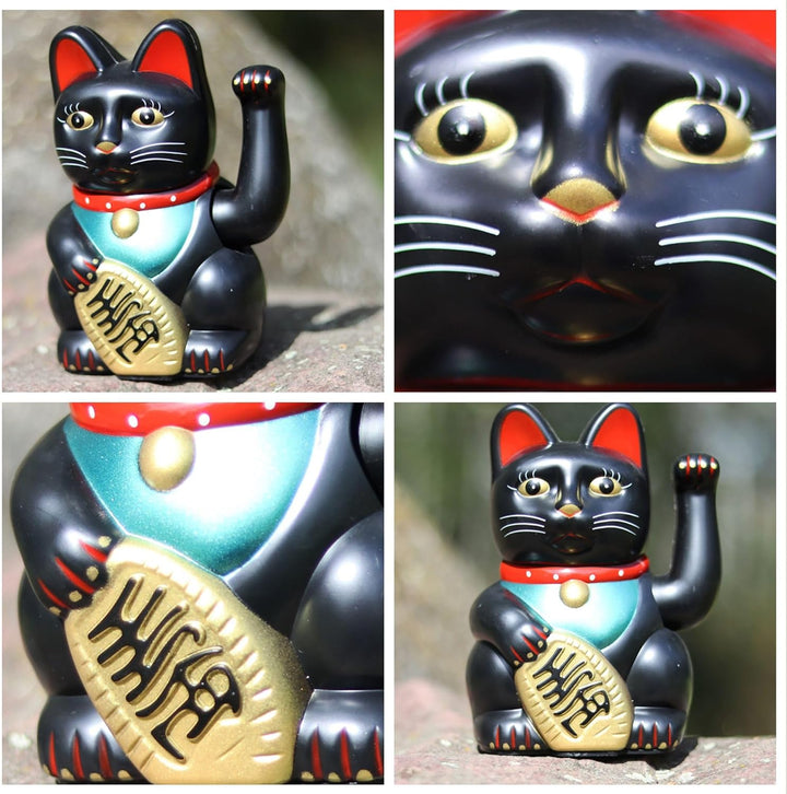 Freak Scene Glückskatze - Maneki-Neko - Winkekatze - 15 cm - schwarz Schwarz 15 cm, Schwarz 15 cm