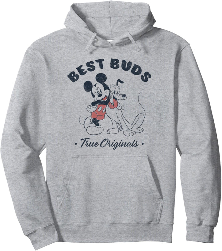 Disney Mickey & Pluto Outlines Original Best Buds Portrait Pullover Hoodie