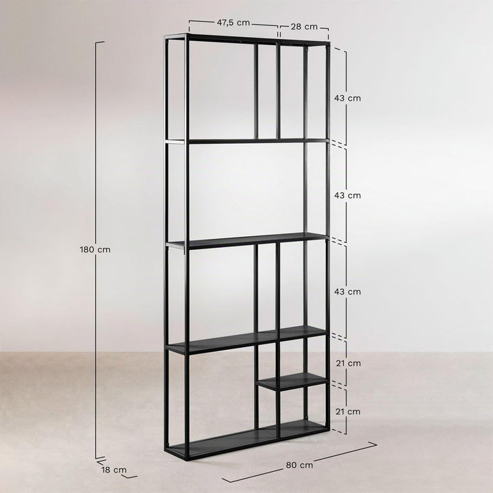 SKLUM Modulares Wandregal aus Stahl (80 cm) Thura - Sch. Carbon, Sch. Carbon