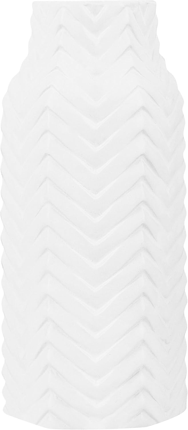 Helle Vase mit strukturierter Oberfläche weiss Xanthos