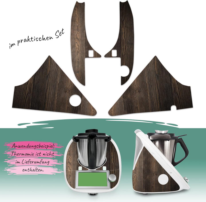 Deko Schutz Aufkleber kompatibel mit Küchenmaschine Thermomix TM6 Design Sticker Klebefolie Zubehör