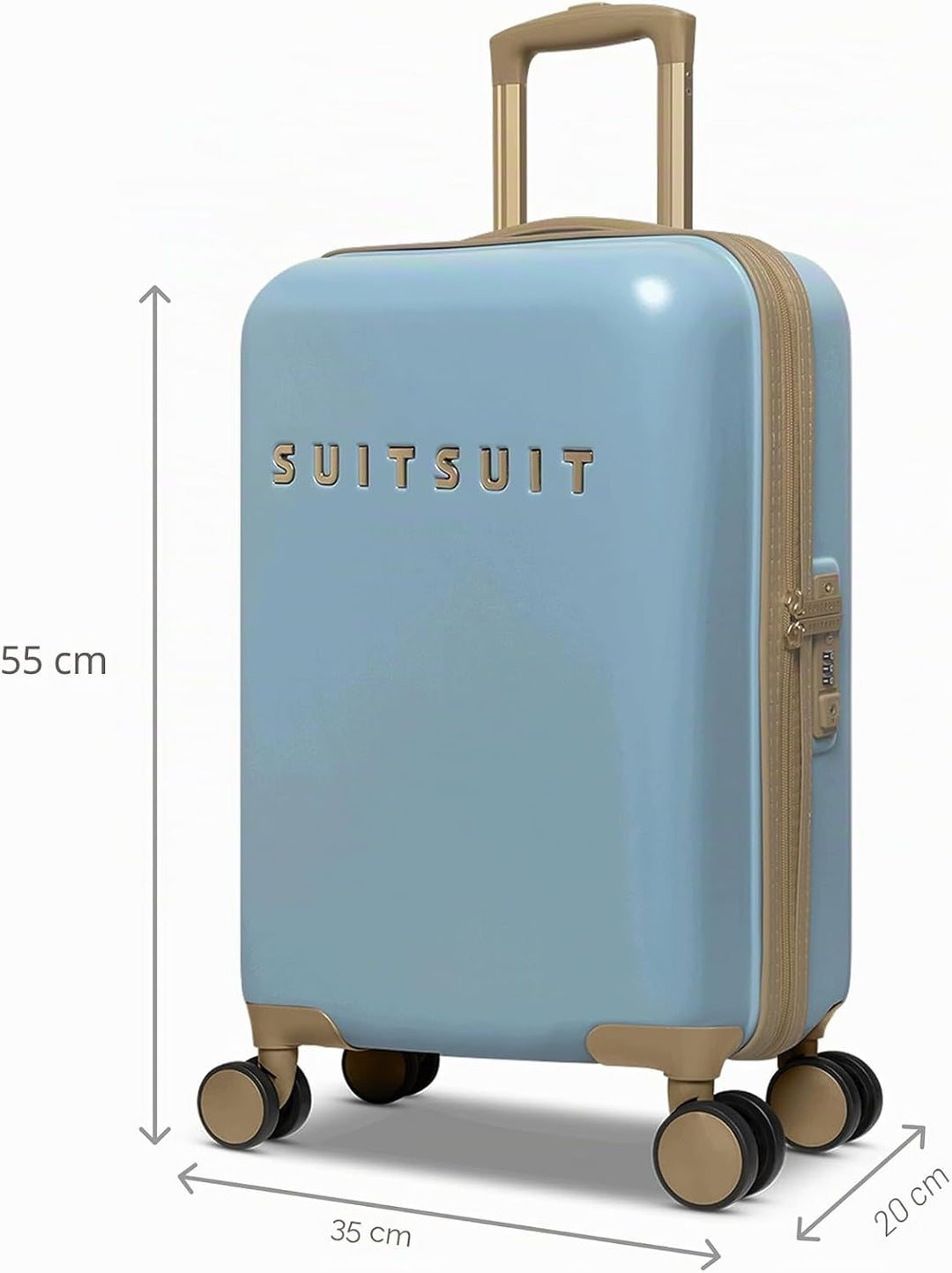 SUITSUIT Handgepäck Koffer mit 4 Rollen 55 x 35 x 20 cm - Hartschalen Kabinentrolley mit TSA-Schloss