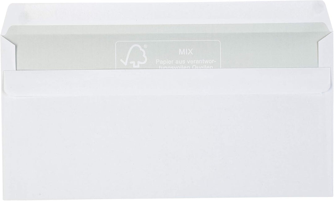 Idena 10222 - Briefumschläge ohne Fenster DIN lang, 1000 Stück selbstklebend, Umschläge aus 75 g/m²