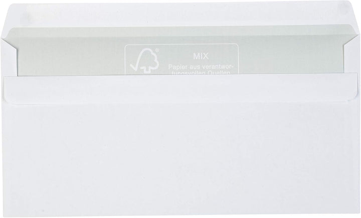 Idena 10222 - Briefumschläge ohne Fenster DIN lang, 1000 Stück selbstklebend, Umschläge aus 75 g/m²