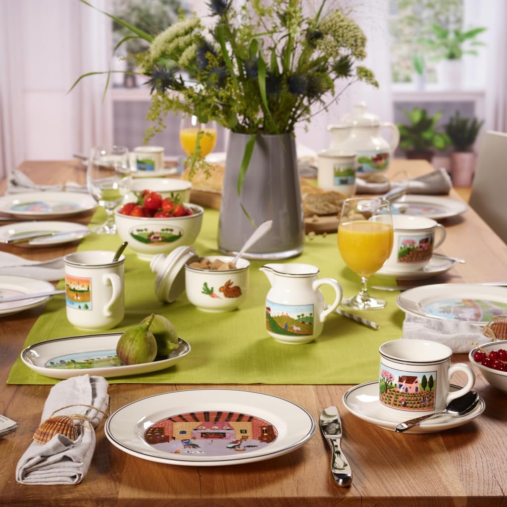 Villeroy und Boch Design Naif Frühstücksteller Arche Noah, Premium Porzellan Frühstücksteller 21 cm