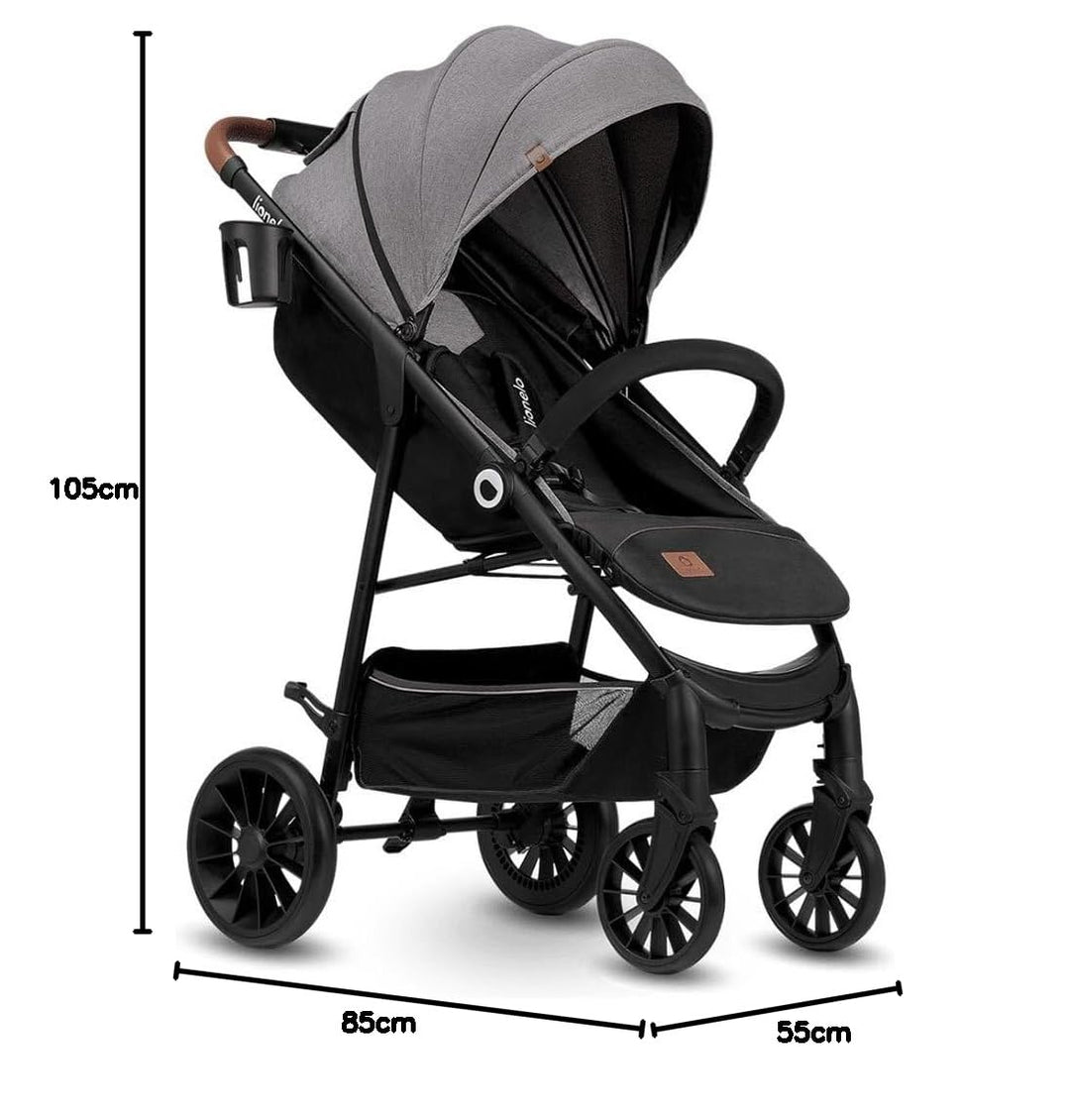 LIONELO Zoey Kinderwagen Buggy bis zu 15 kg, XXL-Verdeck mit Sonnenschutz, Liegeposition, Fussstütze