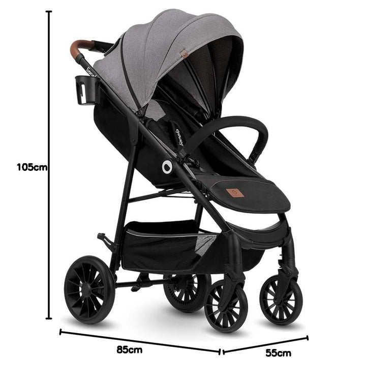 LIONELO Zoey Kinderwagen Buggy bis zu 15 kg, XXL-Verdeck mit Sonnenschutz, Liegeposition, Fussstütze