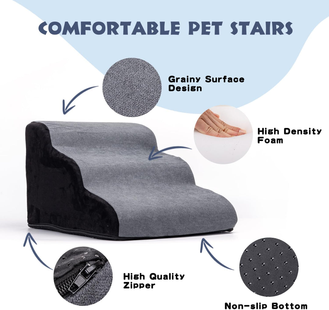 Nobleza Hundetreppe für Kleine Hunde, 3 Stufen Waschbar Hunde treppe, Haustiertreppe für AlterHunde