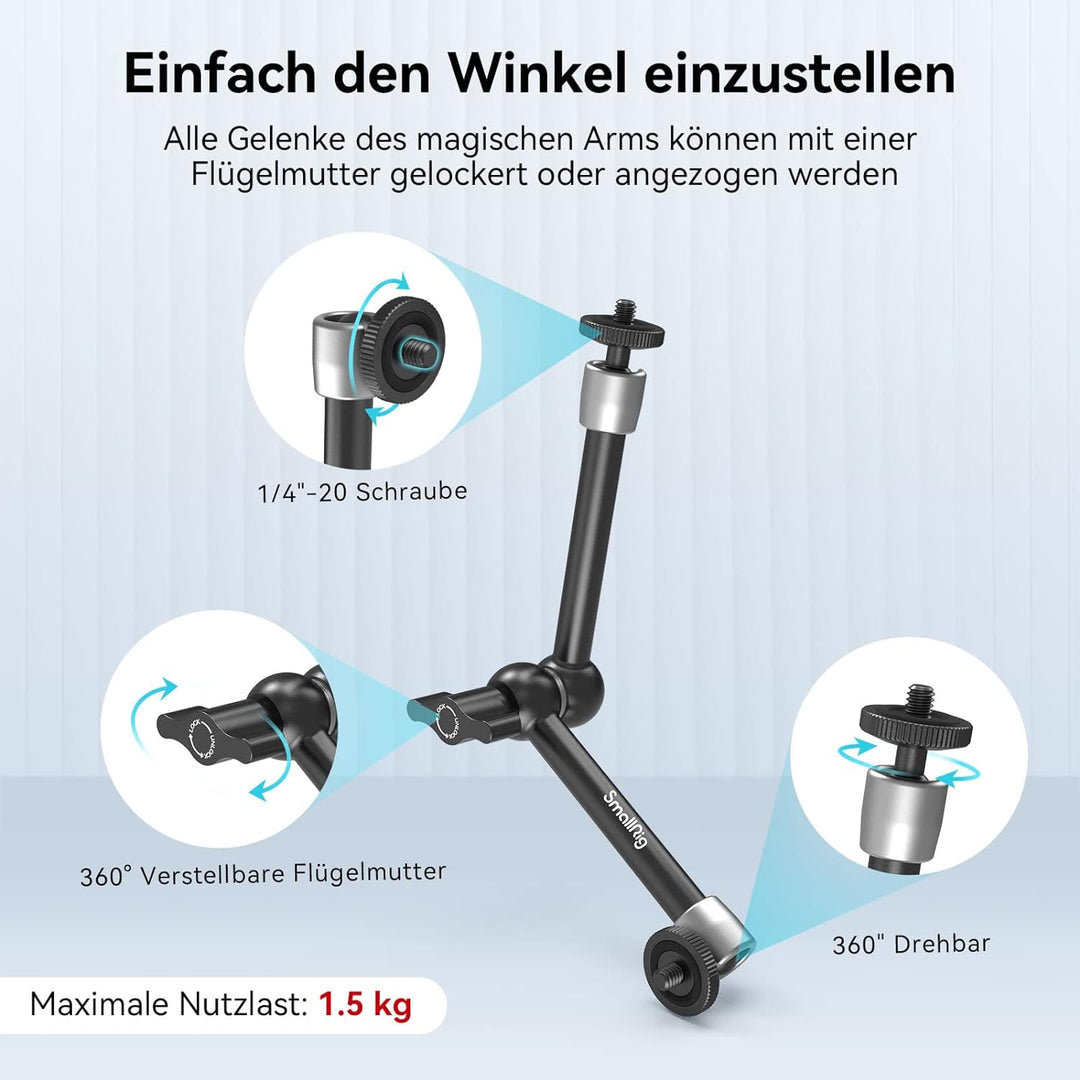 SMALLRIG 10 Zoll Magic Arm mit Super Clamp Large Crab Zangenclip für Monitor LED Licht - KBUM2732, 1