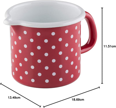 Riess, 0040-077, Schnabeltopf 12, COUNTRY - PÜNKTCHEN ROT, Durchmesser 12 cm, Höhe 11.5 cm, Inhalt 1