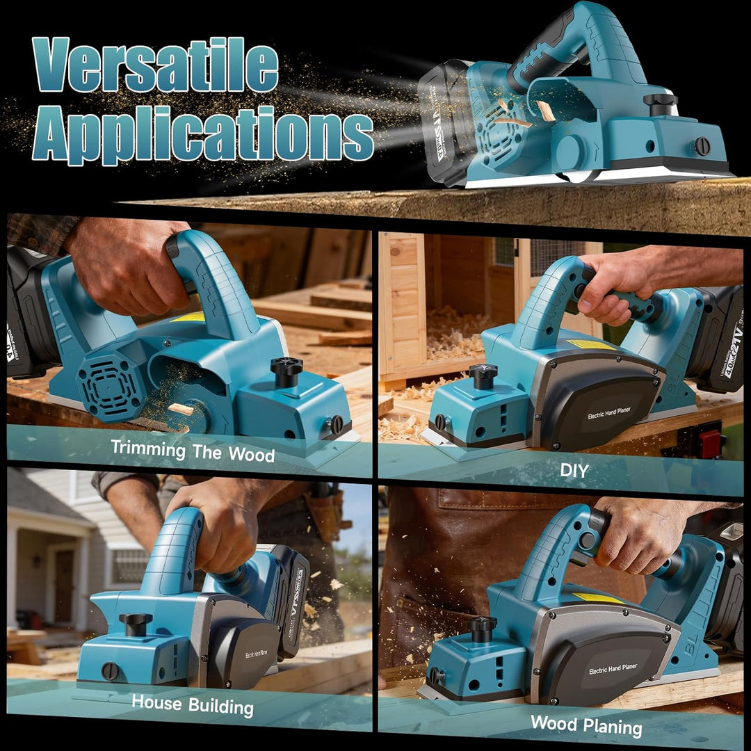 Akku Hobel Makita 18V Akku, 15000RPM Bürstenlose Elektrohobel mit 2 * 4.0Ah akku, 82mm Breite, 0-2MM