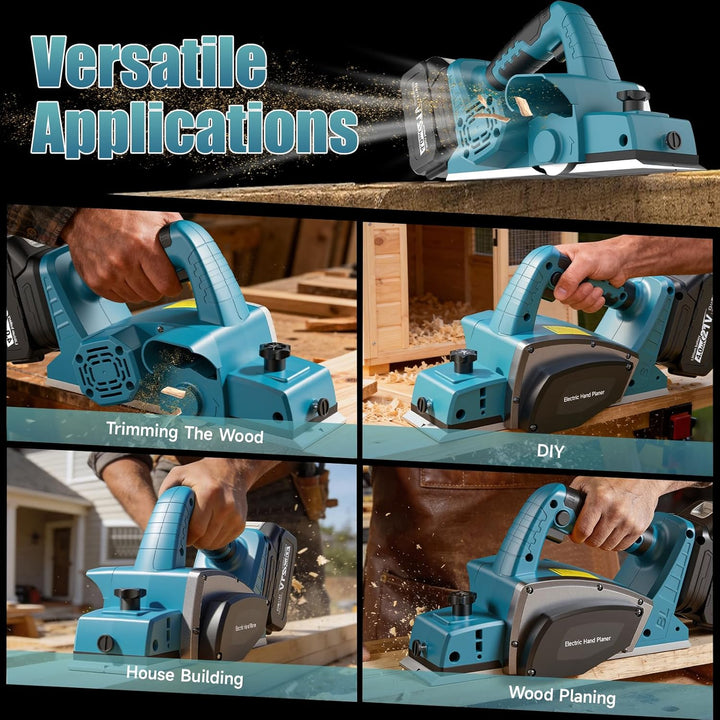 Akku Hobel Makita 18V Akku, 15000RPM Bürstenlose Elektrohobel mit 2 * 4.0Ah akku, 82mm Breite, 0-2MM