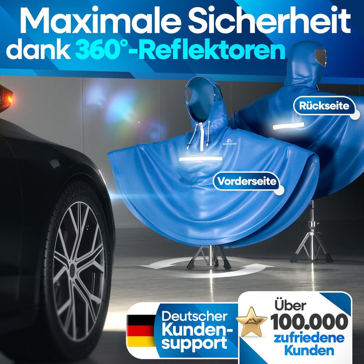 NEXTCOVER® NEU Regenponcho Fahrrad für Damen &amp; Herren - mit [AquaShield 2.0] Technologie I Regenponc