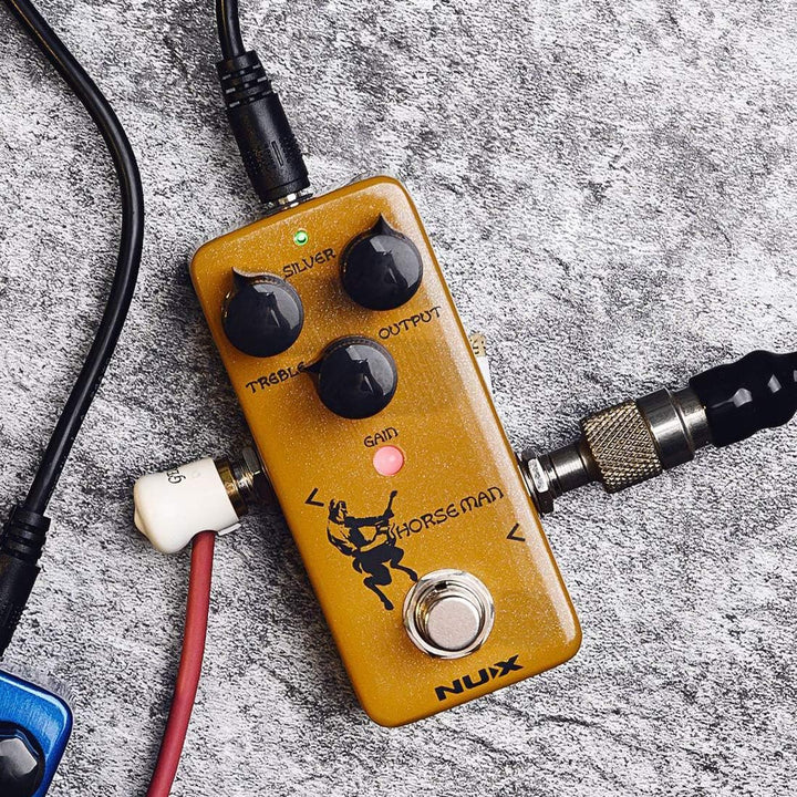 NUX Horseman Overdrive Gitarren-Effektpedal mit Gold- und Silber-Modi