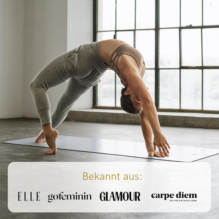 LOTUSCRAFTS® Yogamatte rutschfest, aus Naturkautschuk, universell einsetzbar als Yoga Matte, Sportma