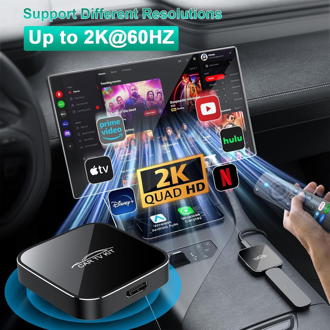 3 in 1 Car TV Mate Pro mit Wireless CarPlay & Android Auto Adapter, HDMI Multimedia TV Stick Konvert
