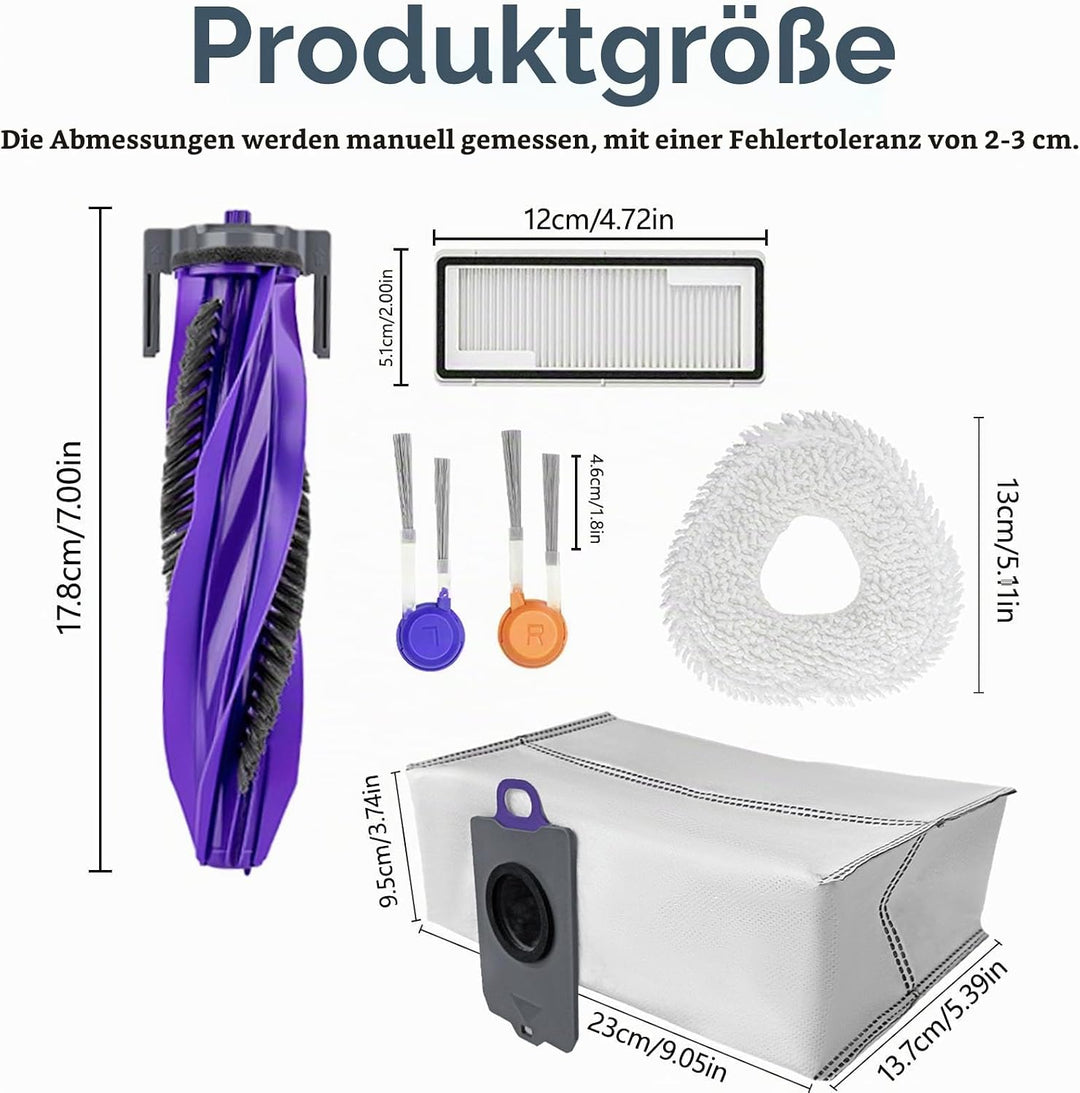 Homruich 22 Stück Zubehör für Narwal Freo Z10 Roboter Vacuum, 1 Hauptbürste, 4 HEPA-Filter, 4 Mop Pa