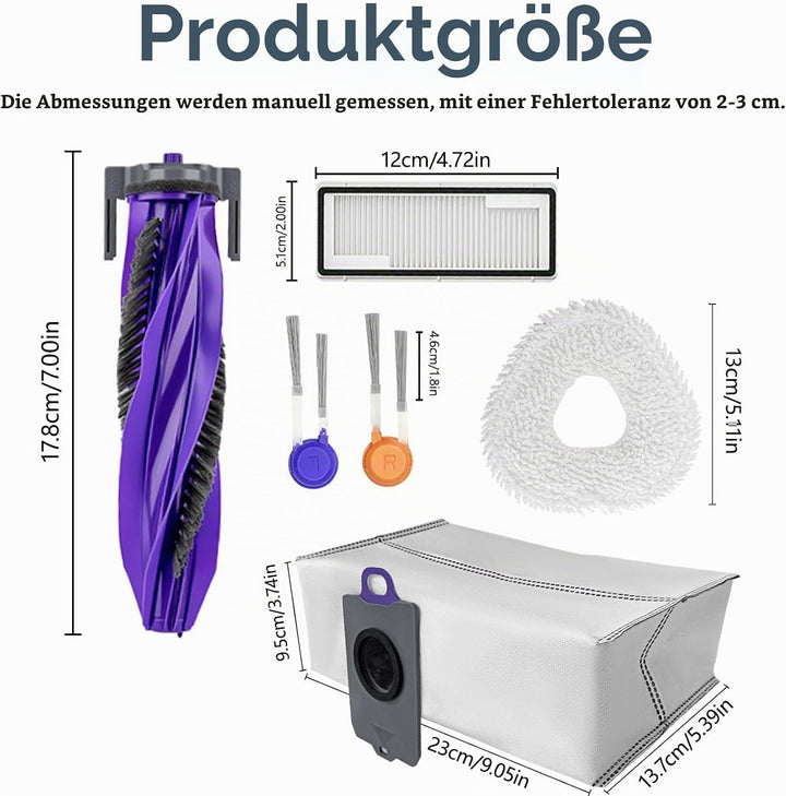 Homruich 22 Stück Zubehör für Narwal Freo Z10 Roboter Vacuum, 1 Hauptbürste, 4 HEPA-Filter, 4 Mop Pa