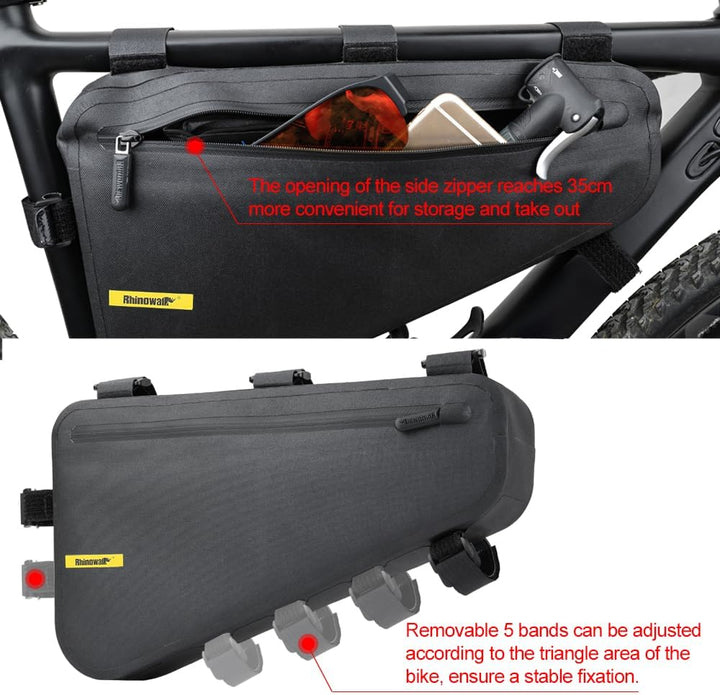 Rhinowalk Fahrrad Rohrtasche Rahmentasche Triangeltasche Wasserdicht Dreieck Fahrradtasche für Mount