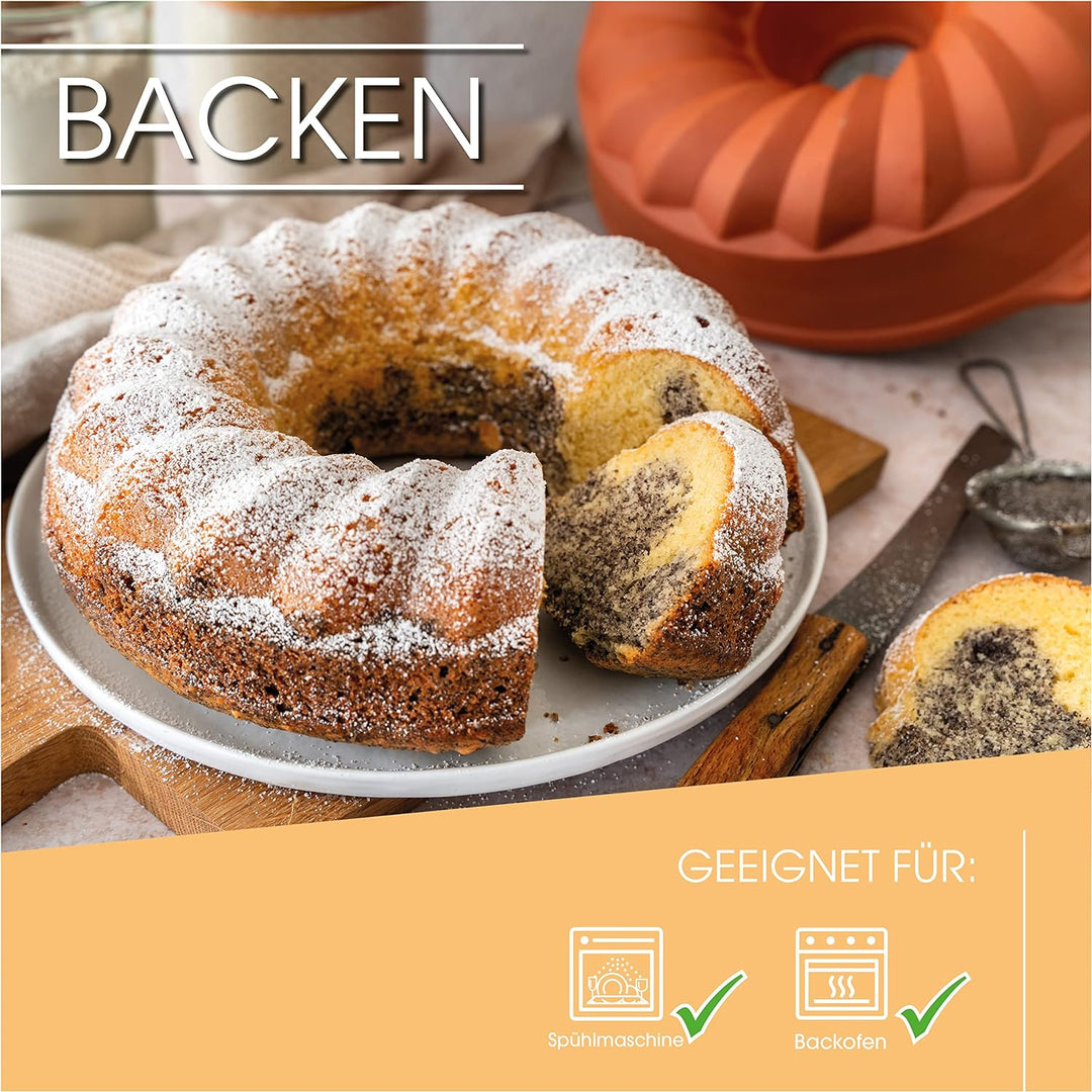 Römertopf Kuchenform Kranz Keramikform aus Naturton Ø 27,5cm 27,5 cm Kranz Form, 27,5 cm Kranz Form