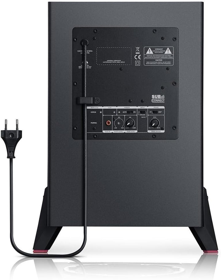 Teufel T 8 Aktiv-Subwoofer, als Frontfire- oder Downfire-Subwoofer 100 Watt Schwarz, Schwarz