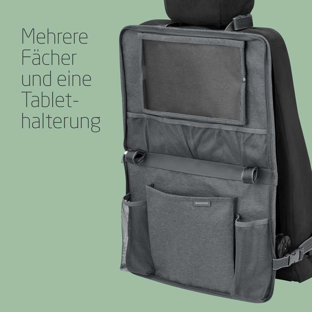 Maxi-Cosi Auto Organizer Rücksitz, 4 Fächer inkl. Tablethalter, Mit Auto + Kinderwagen kompatibel, S