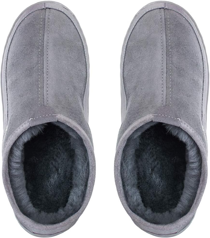 ESTRO Lammfell Hausschuhe Herren Pantoffeln Leder - Warm Lammfellhausschuhe Sheepskin Slippers Warme