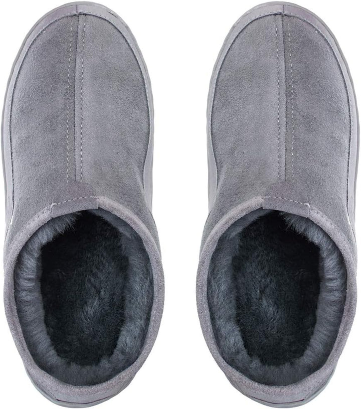 ESTRO Lammfell Hausschuhe Herren Pantoffeln Leder - Warm Lammfellhausschuhe Sheepskin Slippers Warme