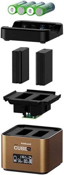 Hähnel – ProCube 2 – DSLR Duo Charger – für Olympus – EU/UK/USA – Ladegerät für BLN-1, BLS-5 & BLH-1
