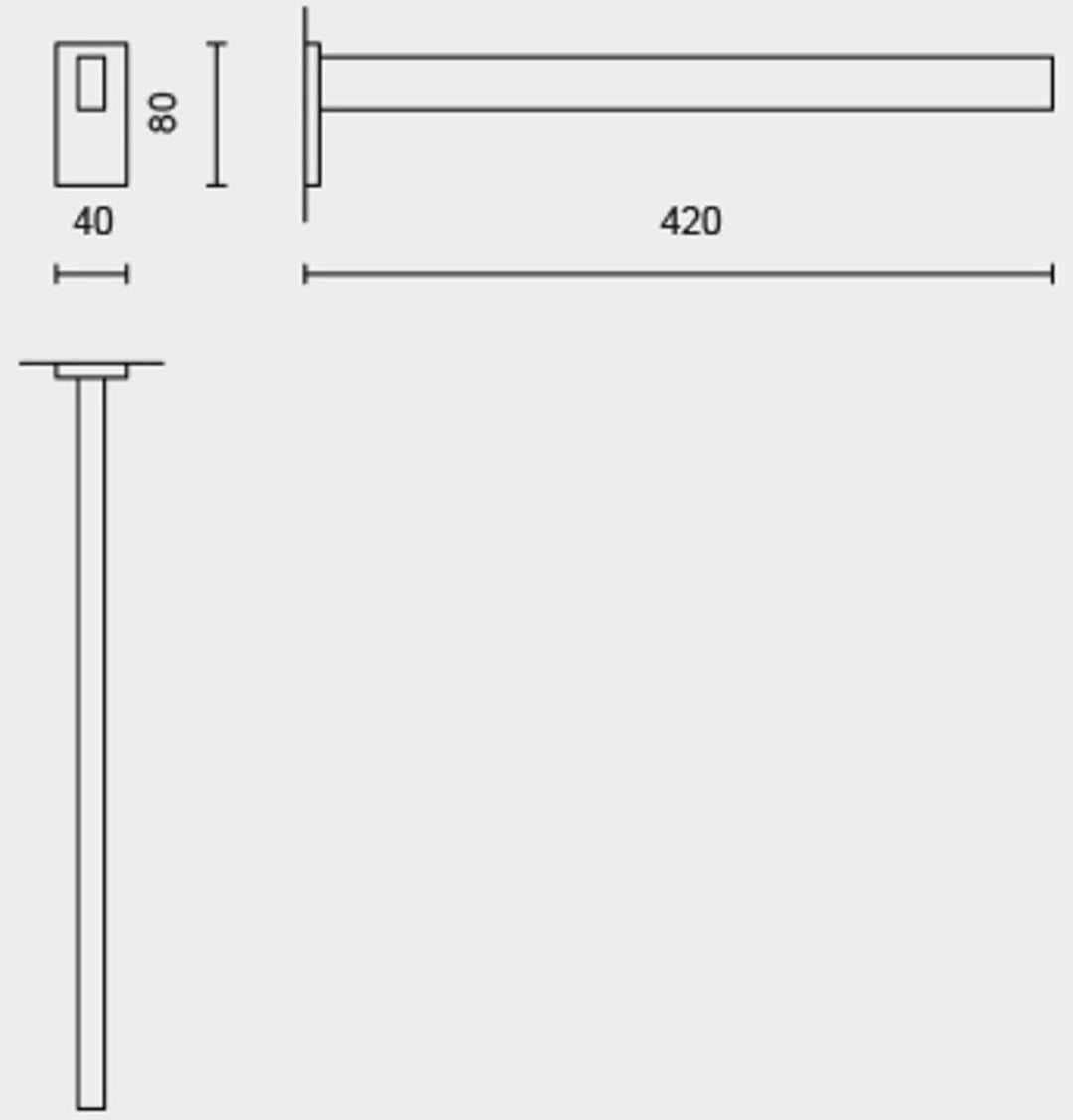 LINEA towel holder, Black wall mount
